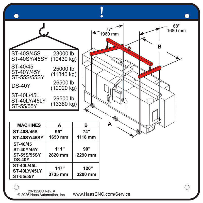 ST-55Y Pre-Installation Guide | Haas Automation